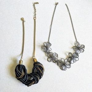 Set of 2 statement handmade necklaces